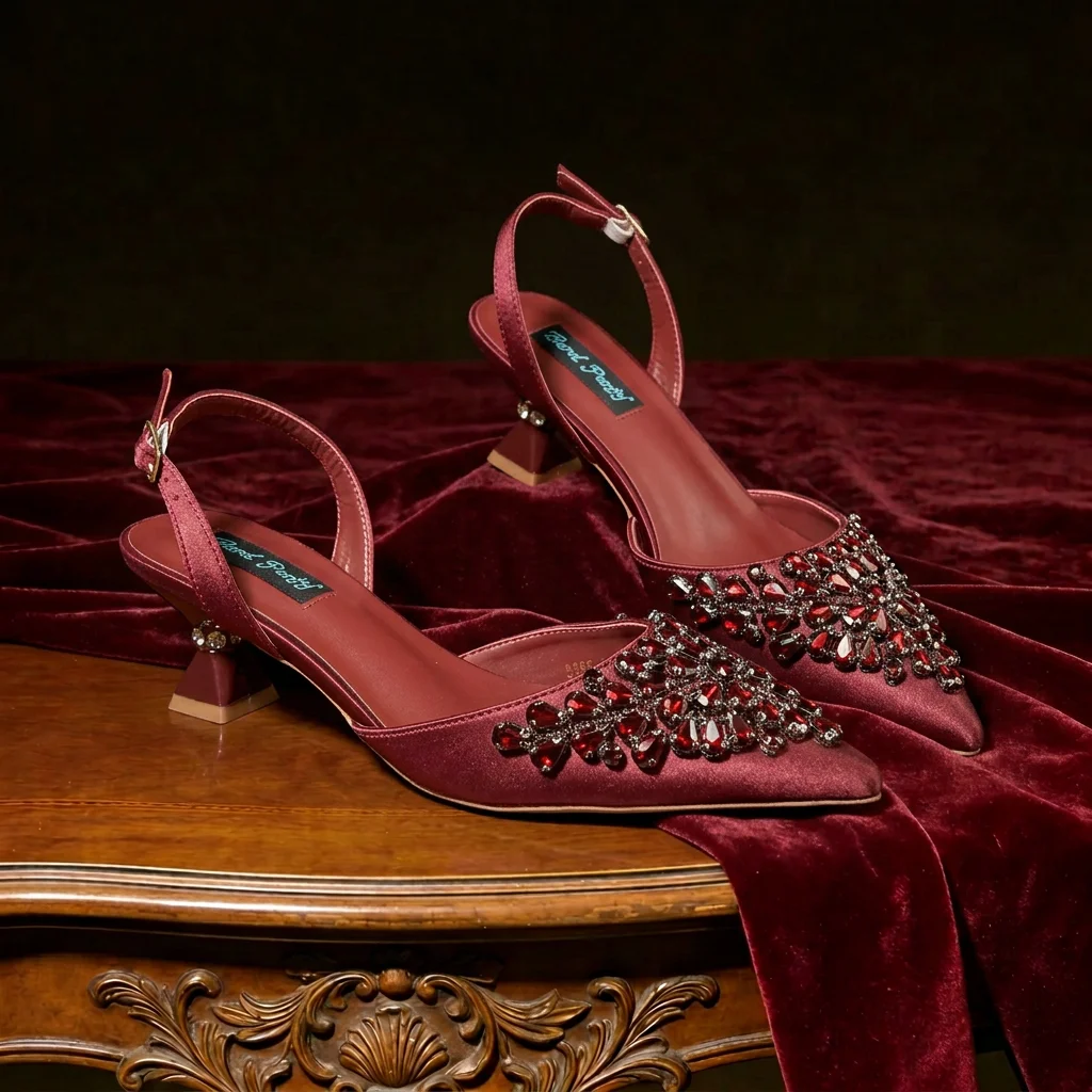 Queena Yan Designer Italian Metal Rhinestone Decor Pumps Women Bridal Wedding High Heels Shoe For Owambe Party