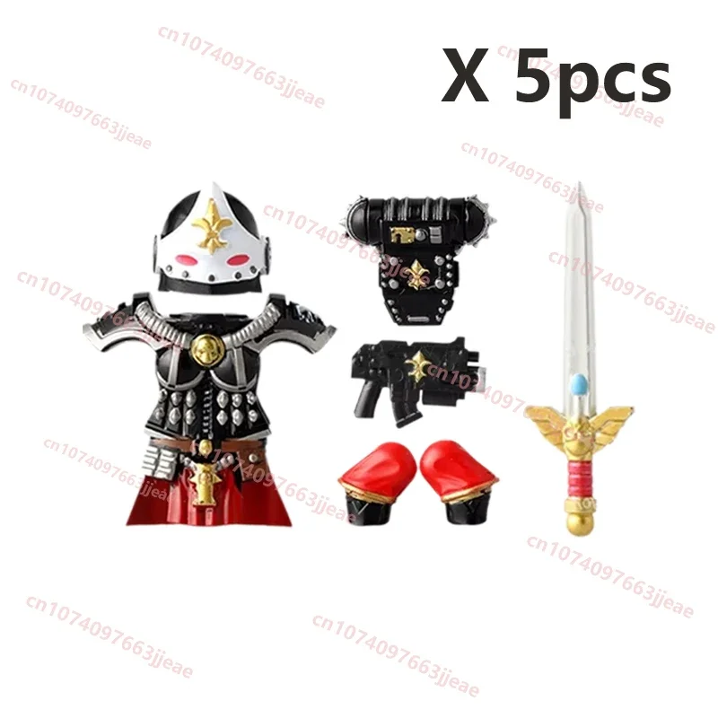 NEW Golden Warrior Girl Bricks Mecha Silvery Black Warrior Girls Soldier  Building Blocks Decor Model Doll Collcetion Toy Gift