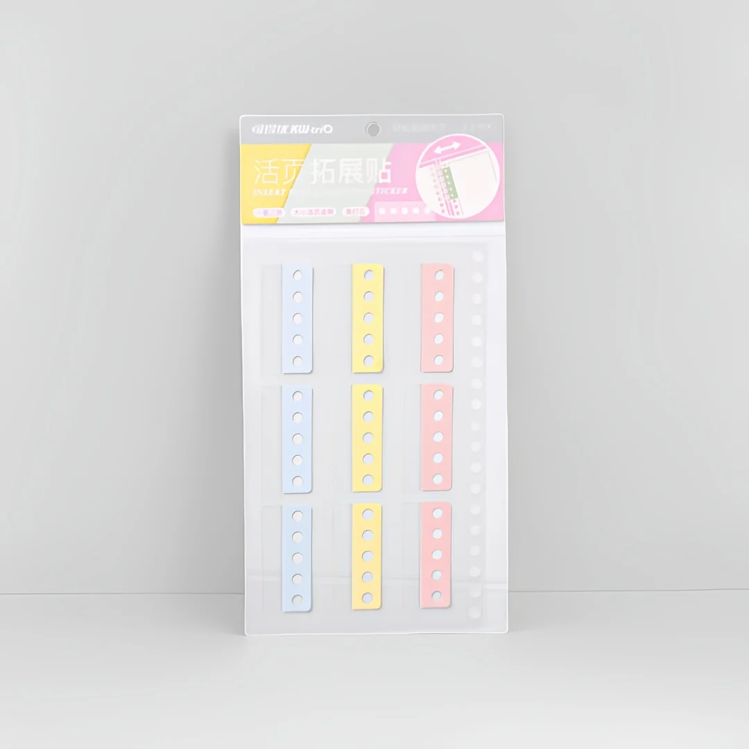 1 st zelfklevende bindende haakstickers met ronde gaten - Losse pagina-opslaglabels voor doe-het-zelf-notitieboekje, dagboek, foto-opbergdozen