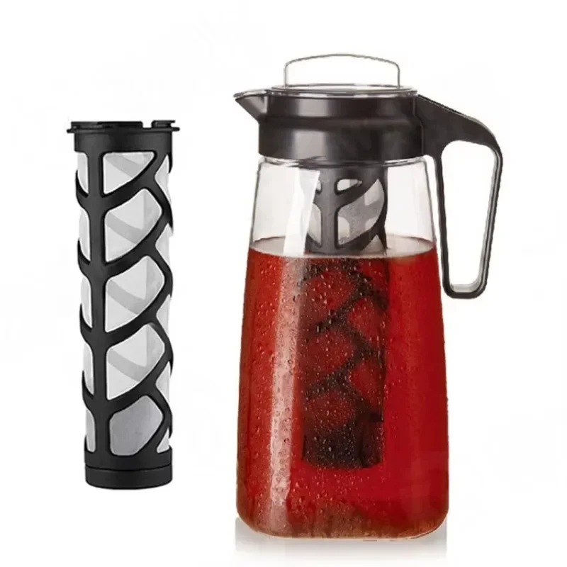 Large Tritan Infusion Pitcher  68oz - Iced Coffee & Iced Tea Pitcher with Mesh Filter - EXTRA Fruit Infusion Tube