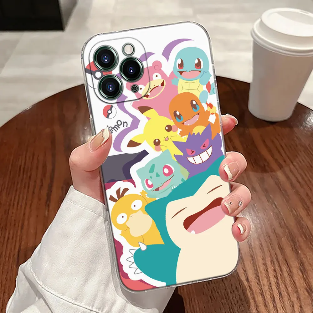 بوكيمون أنيمي غص السنجاب حافظة شفافة لهاتف أبل آيفون 17 16 15 14 13 12 11 برو ماكس بلس 16E 17Air 17Pro غطاء الهاتف