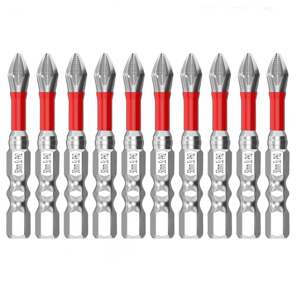 

10Pcs Non-slip High Hardness Bit PH2 Magnetic Cross Head Screwdriver Bit Set 1/4inch Hex Shank Driver Bits For Electric Drill