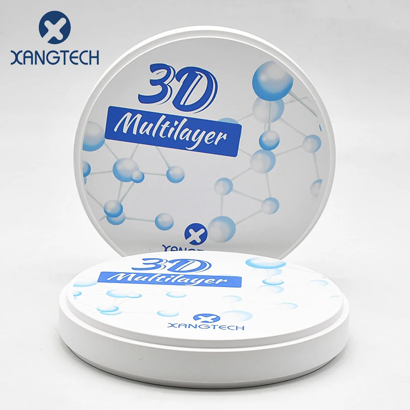 Xangtech 3D บล็อกเซอร์โคเนียมหลายชั้นวัสดุห้องทันตกรรม42%-47% A1 A2สี A3 98มม.