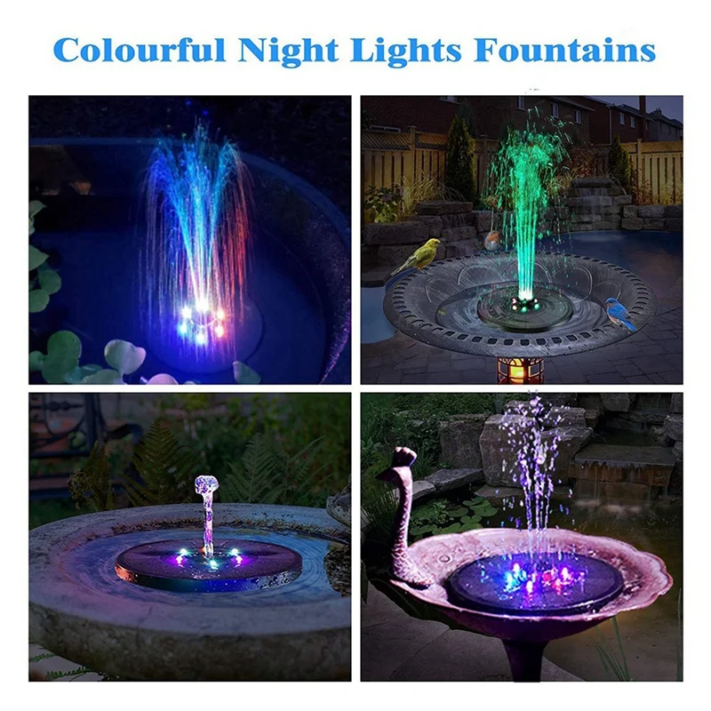 6W Solar Fountain Pump For Water Feature With Cord,Solar Bird Bath Fountain ,Solar Powered Water Fountain For Bird Bath