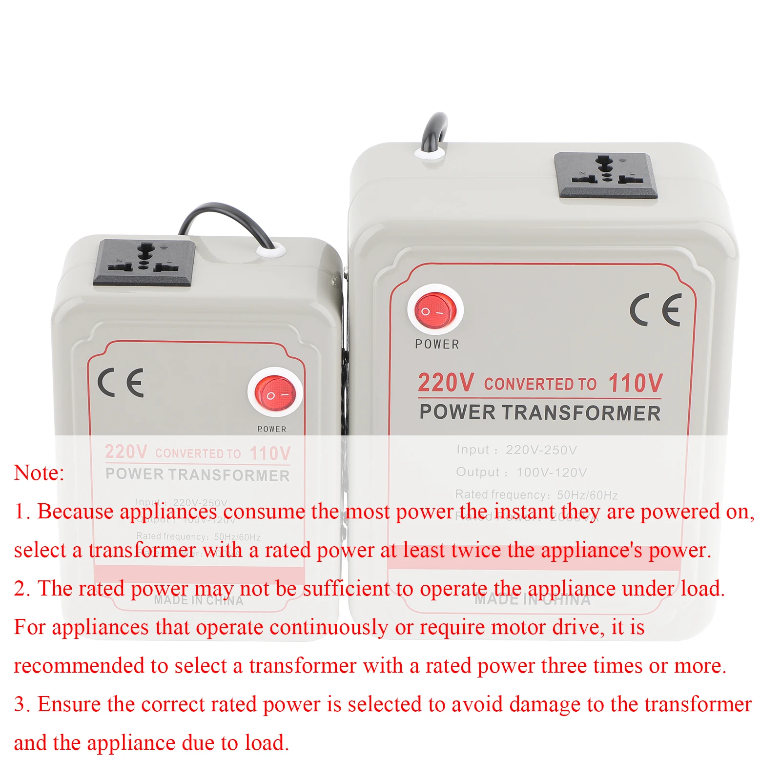 AC 220V to 110V Step Down Converter 1000W-5000W Voltage Transformer for 100-120V USA Appliances