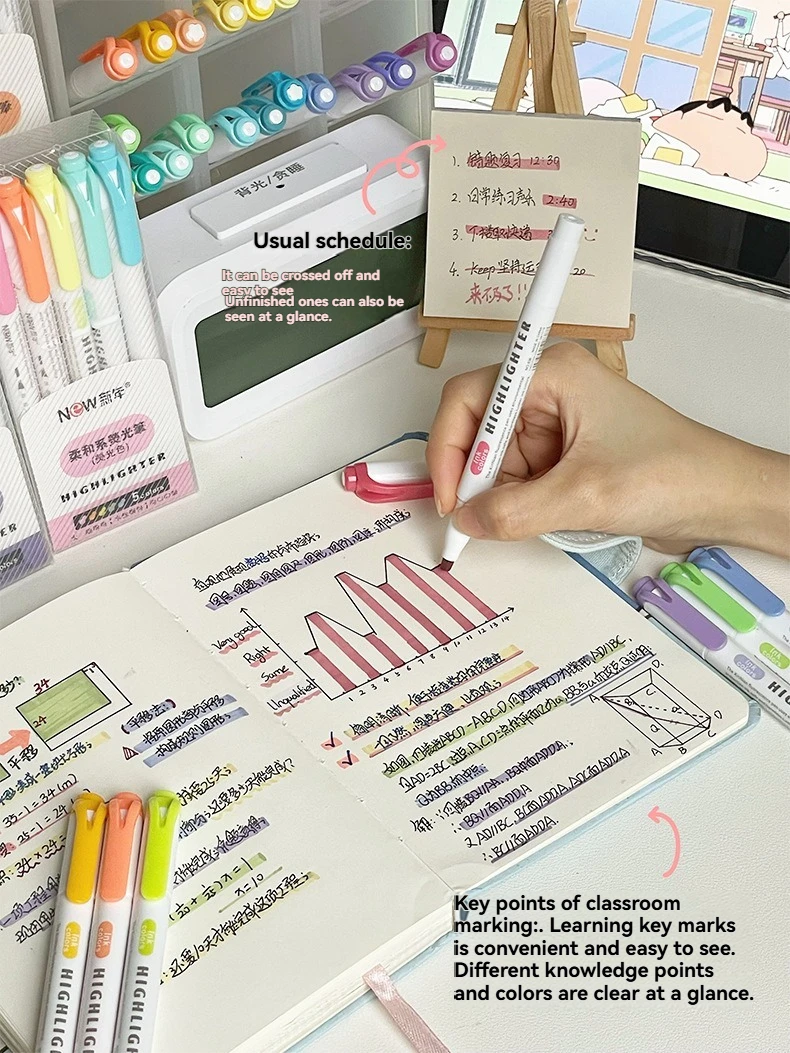 5/15PC Fluoreszierende Stift Set Student Kennzeichnung Strich Schlüssel Kennzeichnung Stift Hohe Schönheit Farbe Handbuch Stift Charge – Detail 2