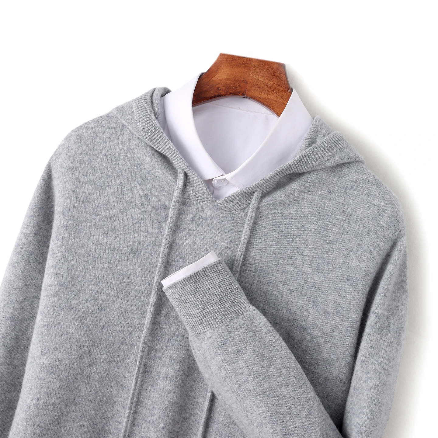 

Бесшовный мужской трикотаж с капюшоном, пуловер, свитер из 100% мериносовой шерсти, первая линия, готовые к ношению стили, высококачественные повседневные деловые топы