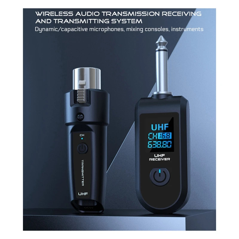 ميكروفون لاسلكي جديد UHF جهاز إرسال واستقبال XLR لاسلكي للميكروفونات الديناميكية خلاطات الصوت PA Systems-PZZW