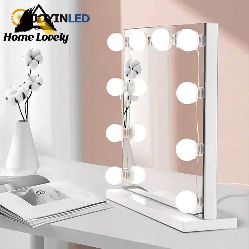 Vanity Mirror Fill Light, Luminância Ajustável, Lâmpadas de Parede, Cordas para Todos, Regulável, USB, 3 Cores, LED