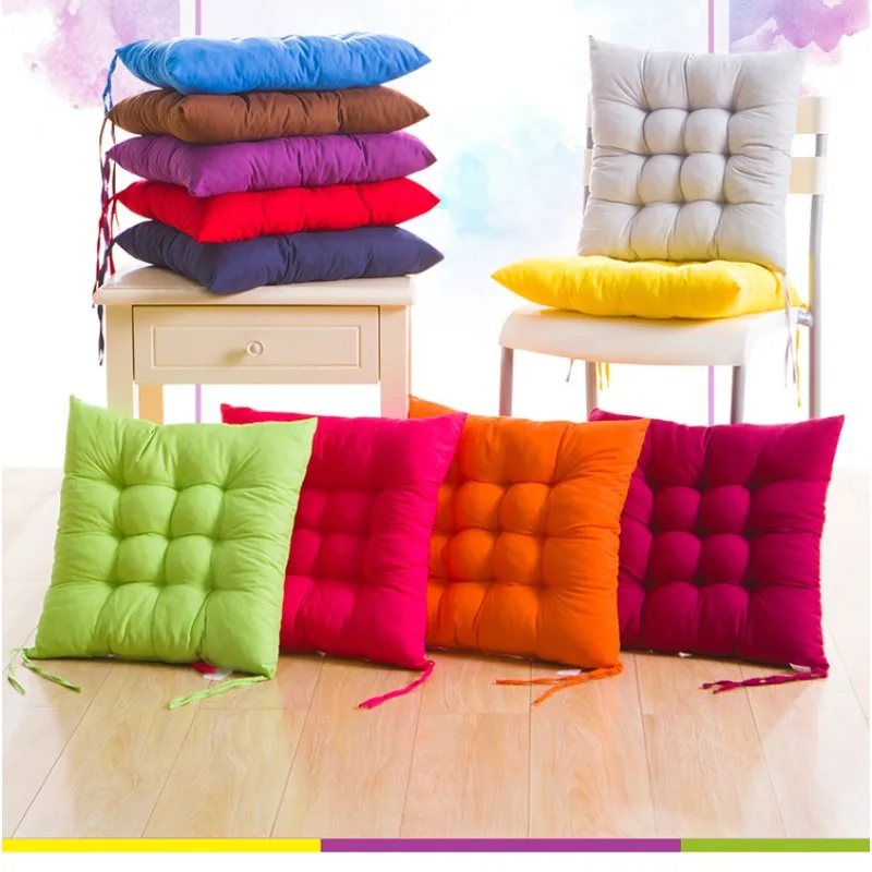 NEW Soft Padded Cushion Pad Office Home Or Car Garden Sun Lounge Seat Cushion Solid Chair Cushion Square Mat Cotton Upholstery