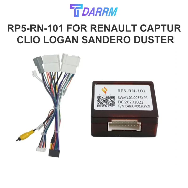 16 PIN Android Car Radio Canbus Box Decoder RP5-RN-101 For Renault Captur Clio Logan Sandero Duster Harness Wiring Power Cables