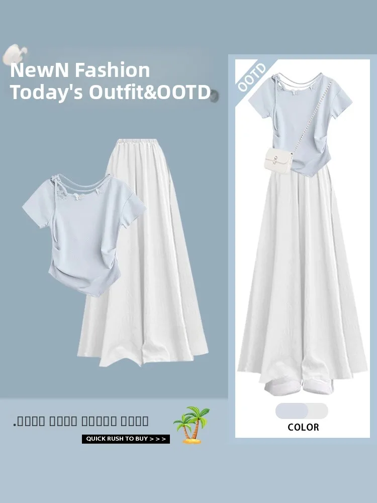 

Повседневный комплект из двух предметов ort Sve, женский модный дизайн для похудения талии, юбка, брюки, комбинированный маленький размер, удобный Sle