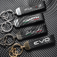 For Punto EVO Abarth Dolcevita Italian Emblem Car Carbon Fiber Leather Zinc Alloy Keychain Microfiber Key Chain Gift Accessories