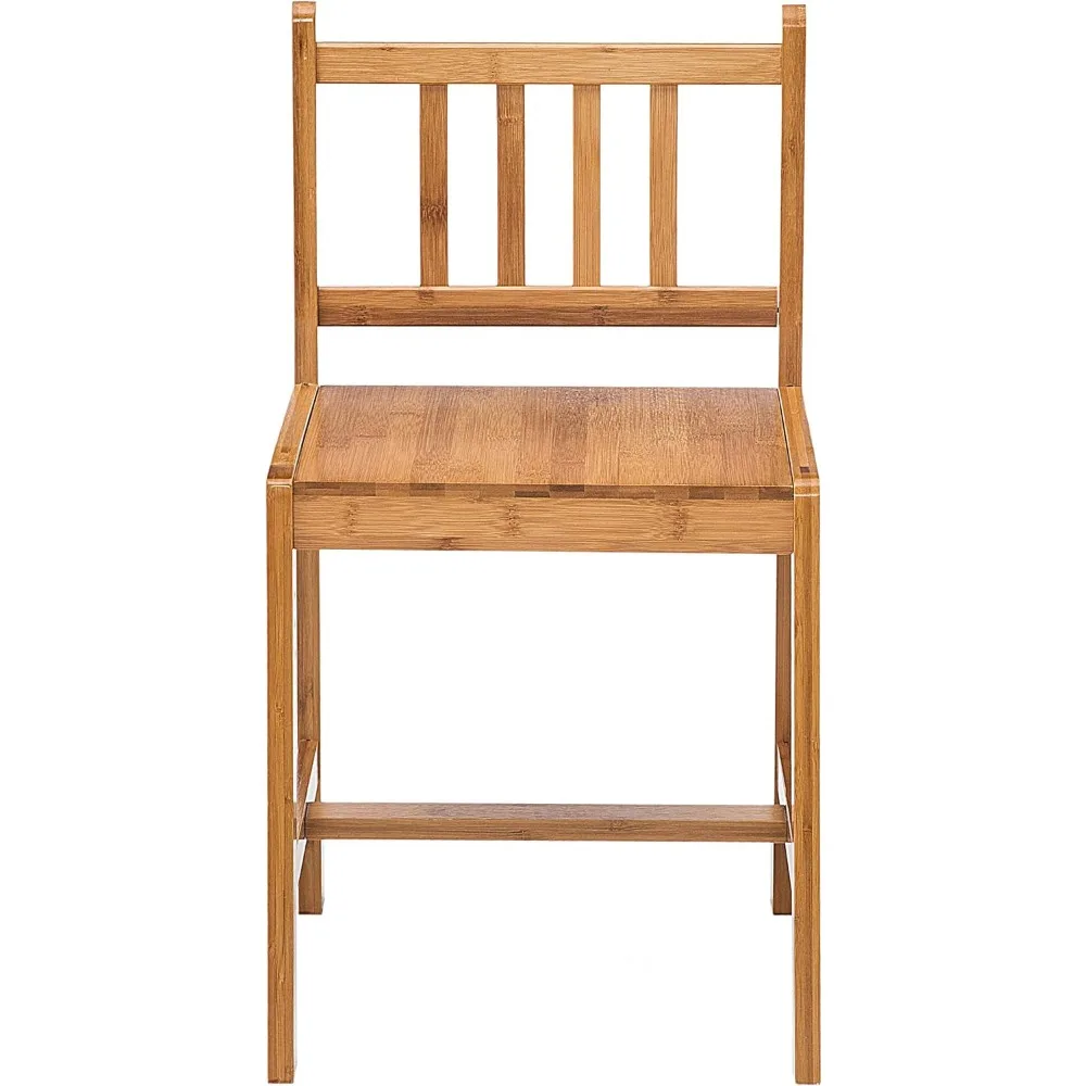 UNICOO-Altura ajustável Bambu Conjunto de Mesa e Cadeira para Crianças, Crianças Estudo Mesa e Cadeira Set, Natureza-01