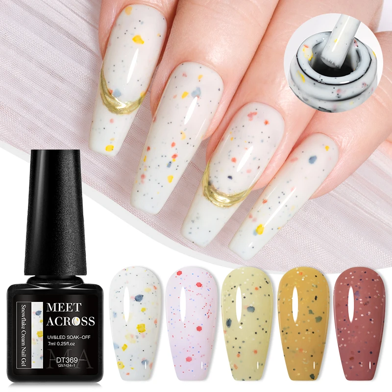 يجتمع عبر 12 قطعة/المجموعة 7 مللي ندفة الثلج كريم هلام البولندية مع صندوق بريق شبه دائم الأشعة فوق البنفسجية هلام نقع قبالة مسمار الفن كيت الورنيش