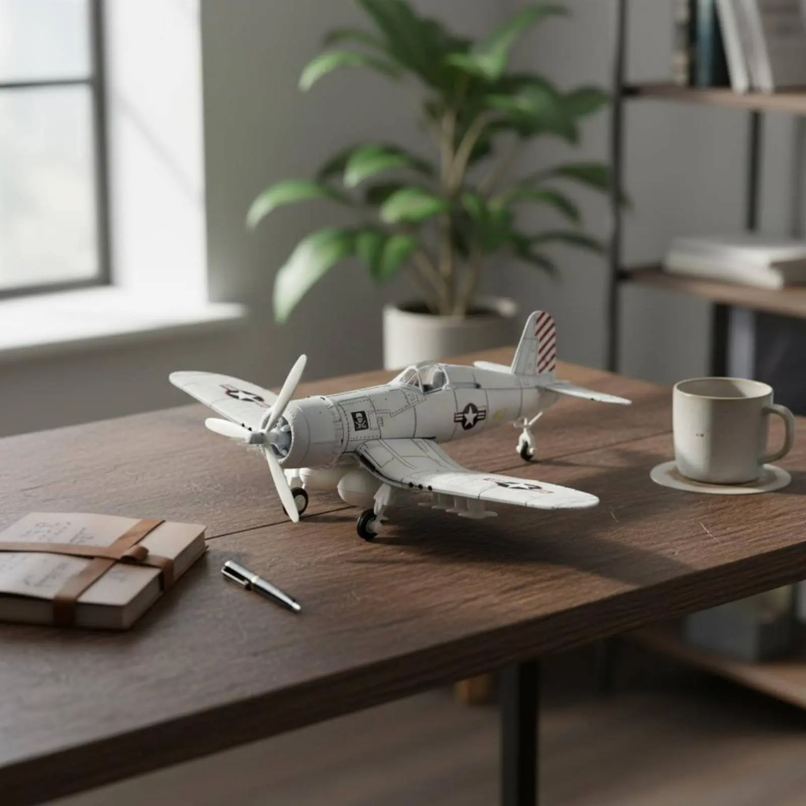 

45 Pieces WW2 Model Realistic Features Easy-Connect Airplane Kit 1/48 Scale Warplane Model for Boys
