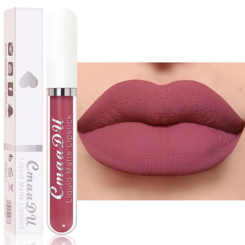 18 Farben wasserdichter matter Lippenstift lange letzte sexy Frauen feuchtigkeit spendende Lip gloss Antihaft-Lippen tönung Make-up-Kosmetik für fema a0e0