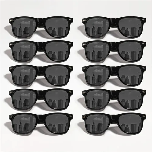 Imagen 2 del producto 12 Uds. Gafas clásicas cuadradas negras de moda con decoración de perno para fotografía de fiesta boda cumpleaños graduación senderismo