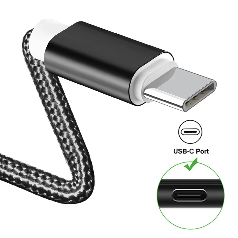 타입 C USB 고속 충전 브레이디드 케이블 (아이폰 15, 16, 17, 삼성, 샤오미, 레드미, 포코, 원플러스, 리얼미, iQOO용) 퀵차지 데이터 케이블