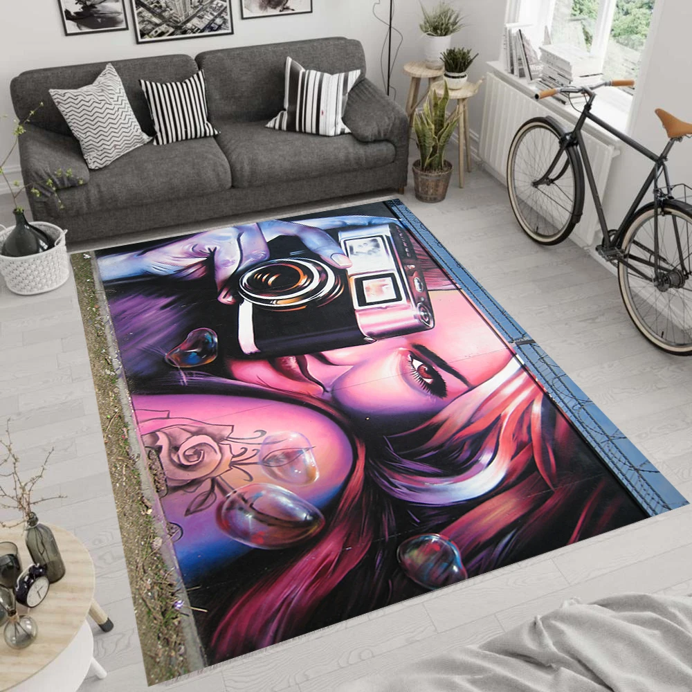 

Graffiti Wall Art Rug For Living Room, Fan , Area Rugs, Popular Carpet, Personalized Gift, themed Rug, Home Decor,Rug