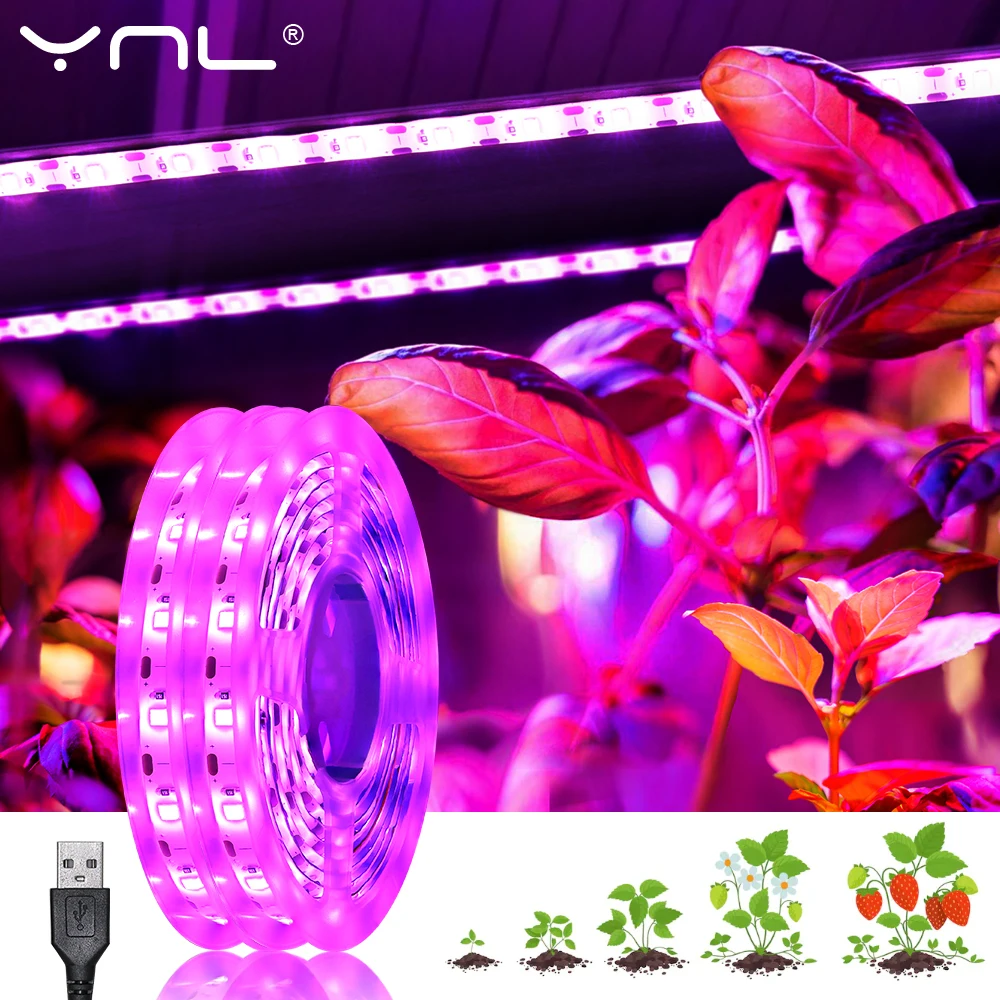 

5V USB LED Grow Light Phyto Lamp Full Spectrum Waterproof Plant Light Grow LED Strip 1m 2m 3m For Vegetable Flower Seedling