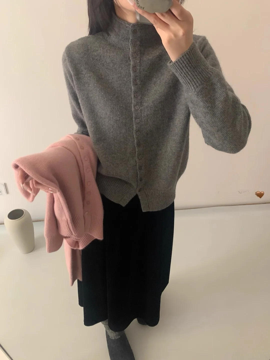 الكورية Sle الوقوف طوق زر واحد الصوف سترة مشغولة من الصوف ربيع جديد فضفاض التخسيس سترة ملابس خارجية تنفس الرطوبة... #4