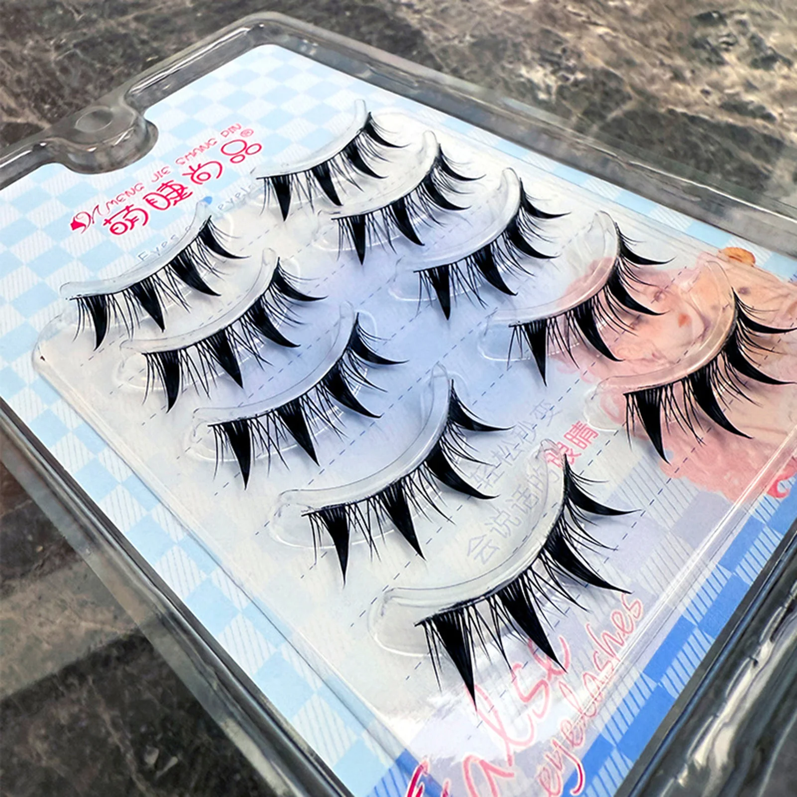 5 Paar Cat Eye dichte falsche Wimpern vergrößern Ihre Augen Sonnenblume Anime Manga Wimpern für natürliche dramatische Augen-Make-up-Tools