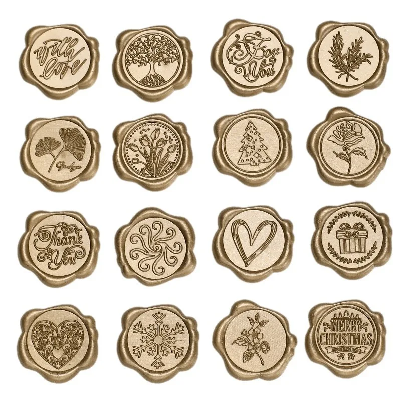 Wax Seals Stamp Stickers DIY Gift Invitation Envelope Decor Stickers Wax Label Heart Flowers Tree Christmas Pattern Wax Sticker