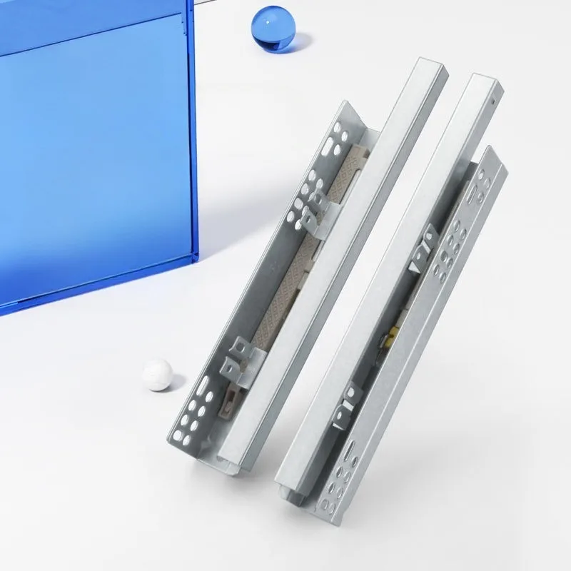 

1Pair 10"-20" Under Mount Hydraulic Drawer Slides Rails Soft Close 2 Section Damper Buffer Hidden Tracks Drawer Rails