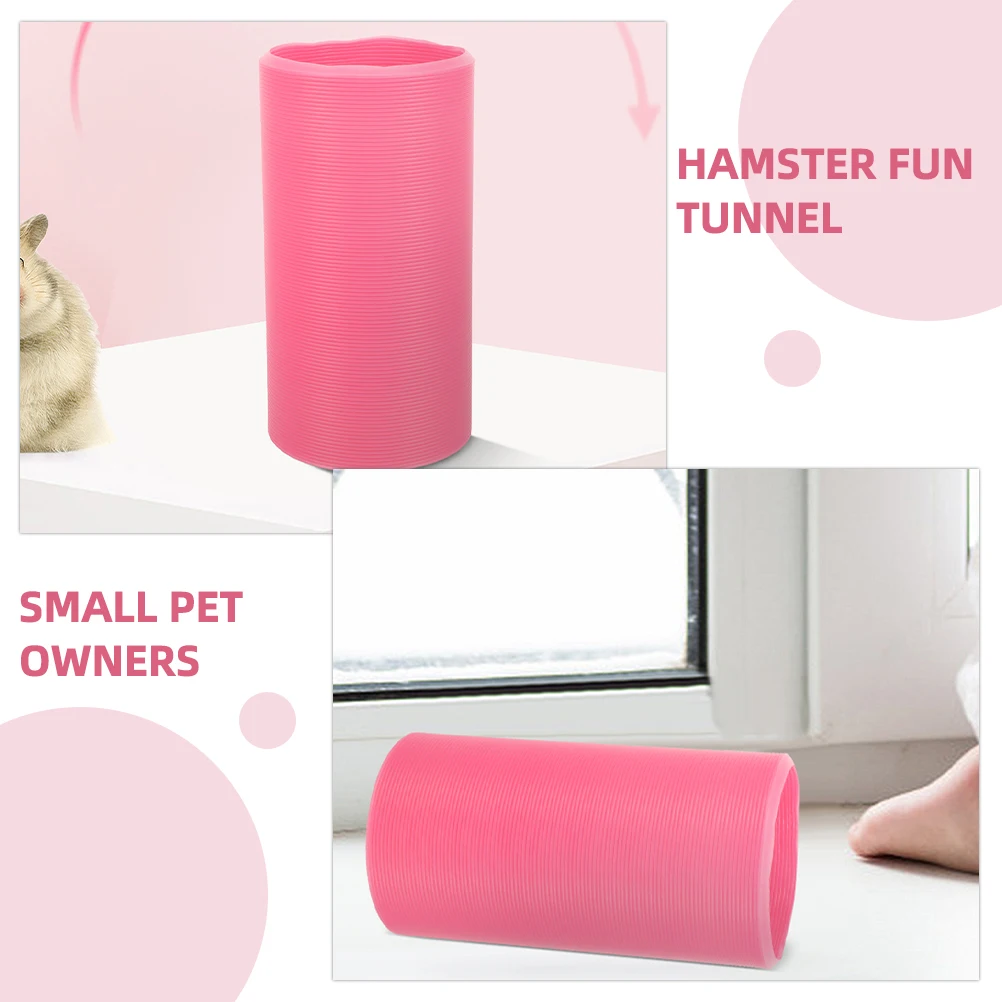 

Foldable Hamster Pet For Guinea Pigs Ferrets Small Pets Durable Plastic Tunnel Pink Design Cage Accessories Training Play