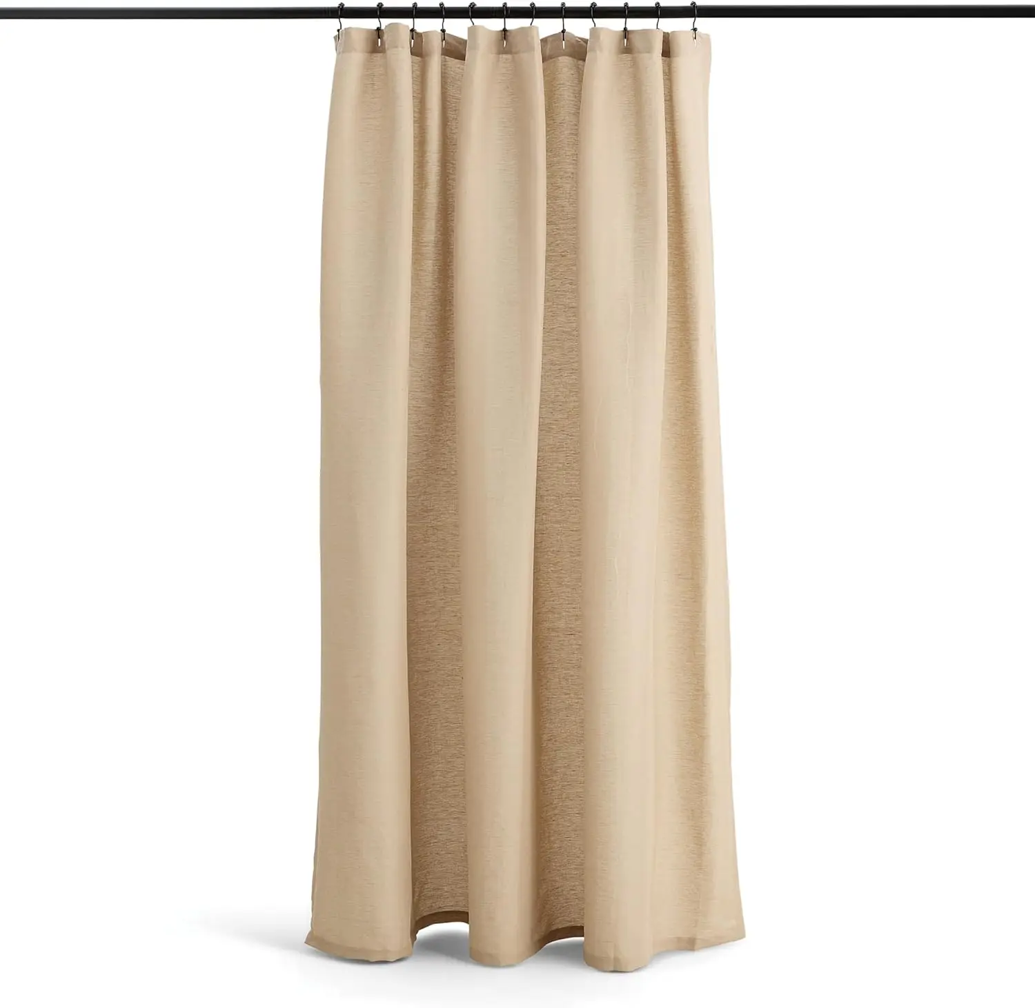 

Linen Cotton Shower Curtain, 72x72 Inches, 67% Linen Blend with Reinforced Holes, Made in Portugal in Clay Color