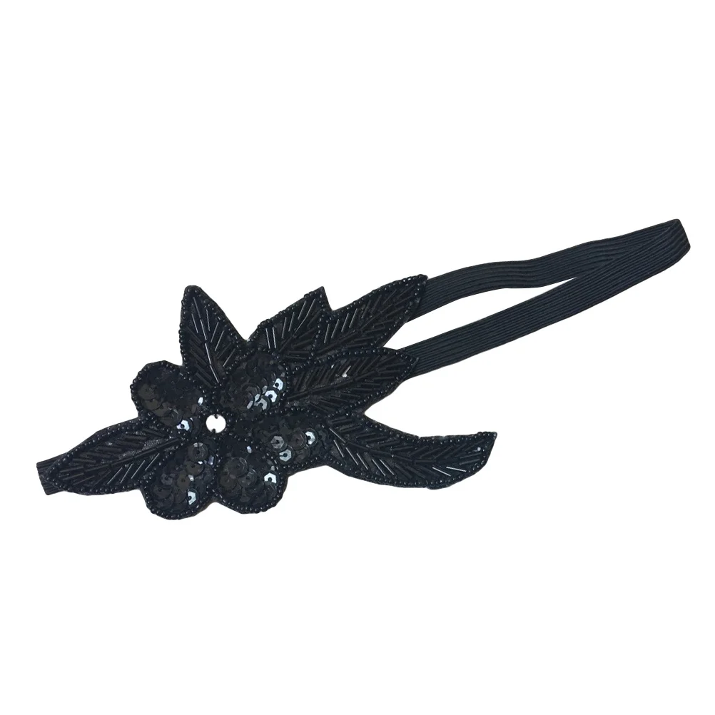 غطاء رأس للشعر مطرز بالخرز، تاج أسود بسيط لوصيفة العروس وحفلات الزفاف وحفلات التخرج وديكور الحب وتصفيف الشعر #3