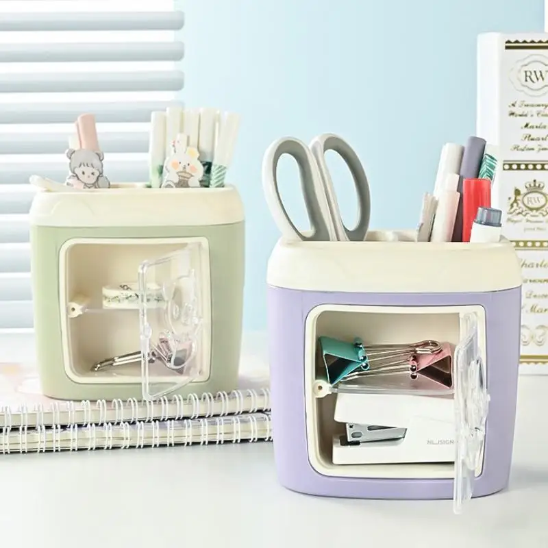 Cute Bear Pencil Holder Pen Table Organizer Multipurpose Decoration Box Desktop Storage Stationery Gift for Kids Room Decor