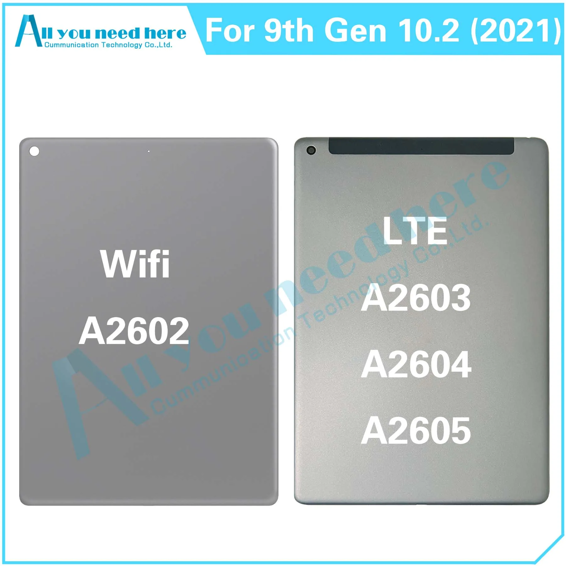 For 9th Gen 10.2 (2021) A2602 A2603 A2604 A2605 Back Battery Cover Door Housing Rear Case Repair Parts Replacement