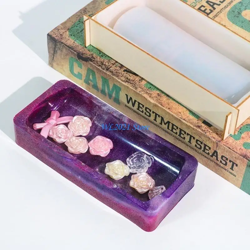 

G5GC DIY Tray Container Mold Jewelry Resin Mould Long Strip Tray Mold