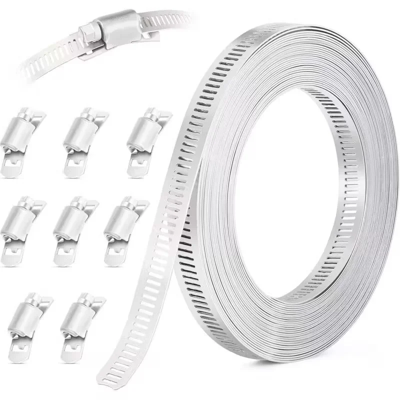 Collier de serrage pour tuyau, bande à vis, Clip d'engrenage à vis sans fin réglable avec attaches, collier de serrage pour tuyau, Clip Jubile