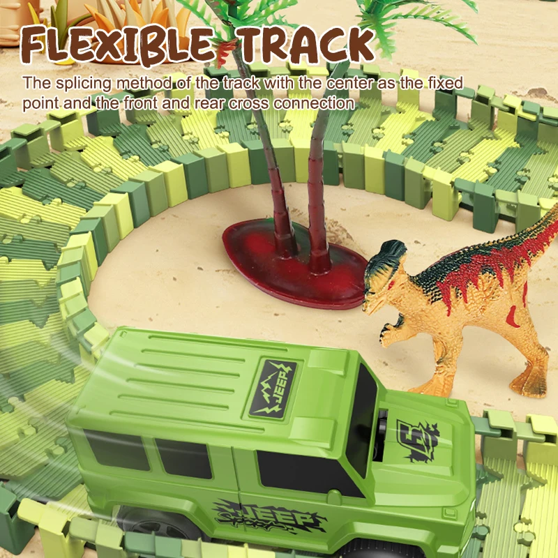 135-141pcs Children Electric Track Toy Car Engineering Car Kids Educational Toys Track Car Train Toys For Children Birthday Gift