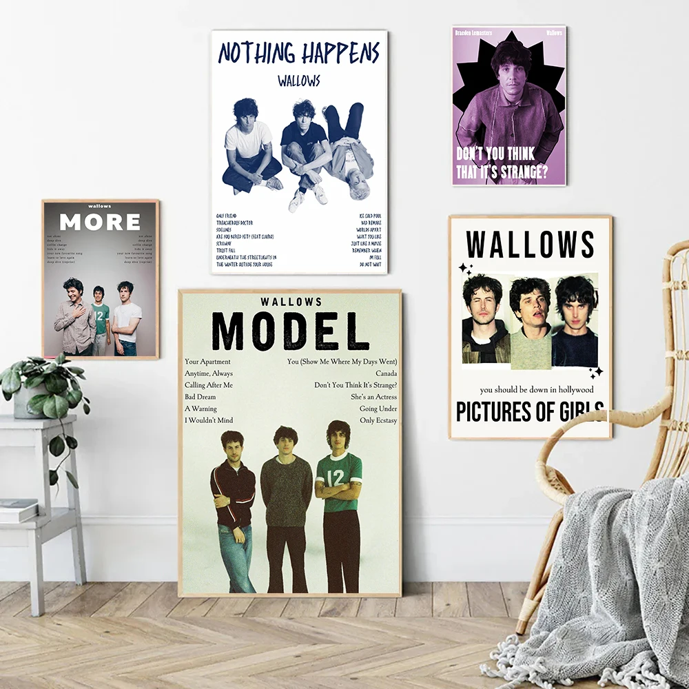 Wallows Band Music Poster Nothing Happens Album Braeden Lemasters Model Prints Canvas Painting Wall Art Pictures Home Room Decor
