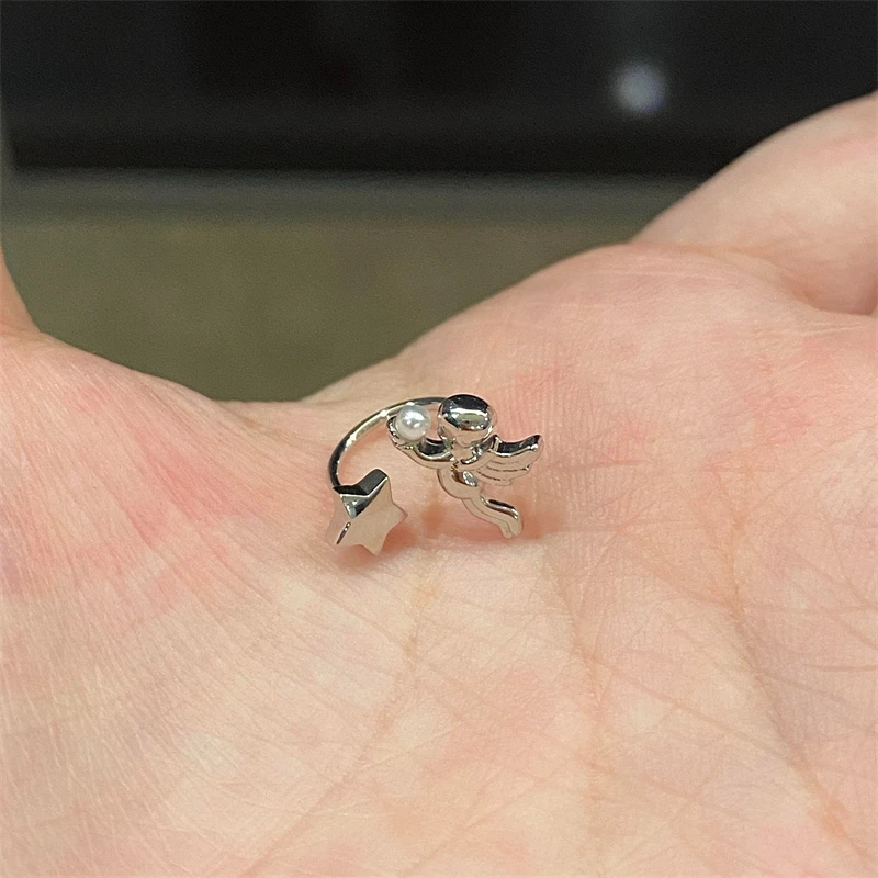 Angel Star Horseshoe Ring 316L Stainless Steel Ear Bone Nail New Fashion Y2K Delicate Waterproof Earrings for Women Accessories