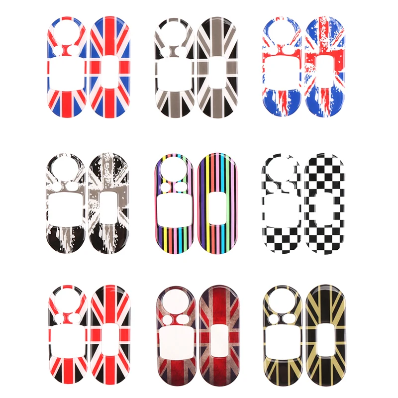 2PCS Car Door Window Lift Control Switch Panel Stickers For Mini Cooper F56 Car Accessory Decals Interior Protection Decoration