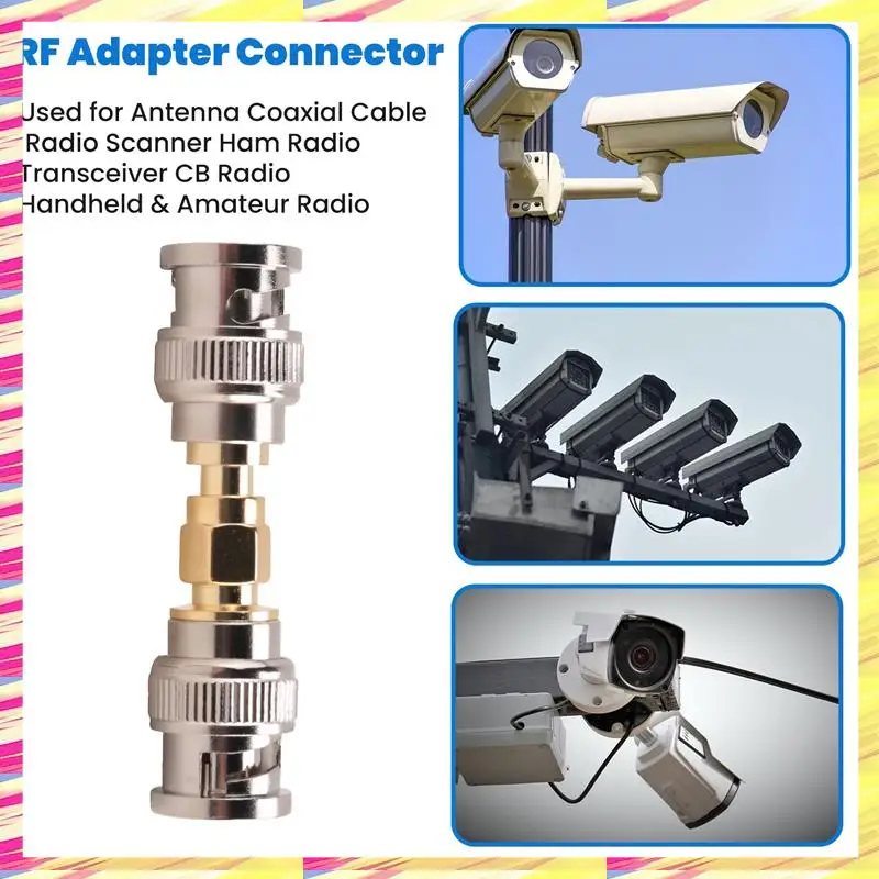 ABJJ SMA To BNC Kits 2 Set RF Adapter Connector Kits For SDR Ham Radio Baofeng UV-5R UV82 V-5R5 Two Way Handheld Radio