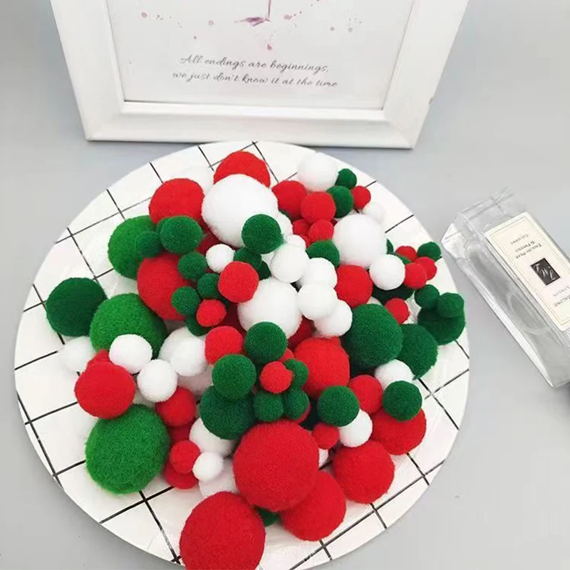مختلط رقيق مرونة عالية لينة الكريات عيد الميلاد اللون سلسلة Diy بها بنفسك مخيط يدويا الحرفية لعب الأطفال عيد الميلاد الديكور المواد