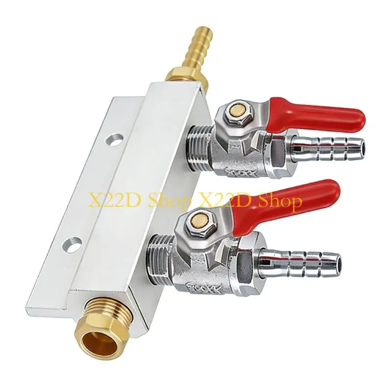 X22D Premium Metal CO2 Distributor With 1/4Inch Interfaces Beverage Dispenser Accessory For Home Brewing And Bar Use