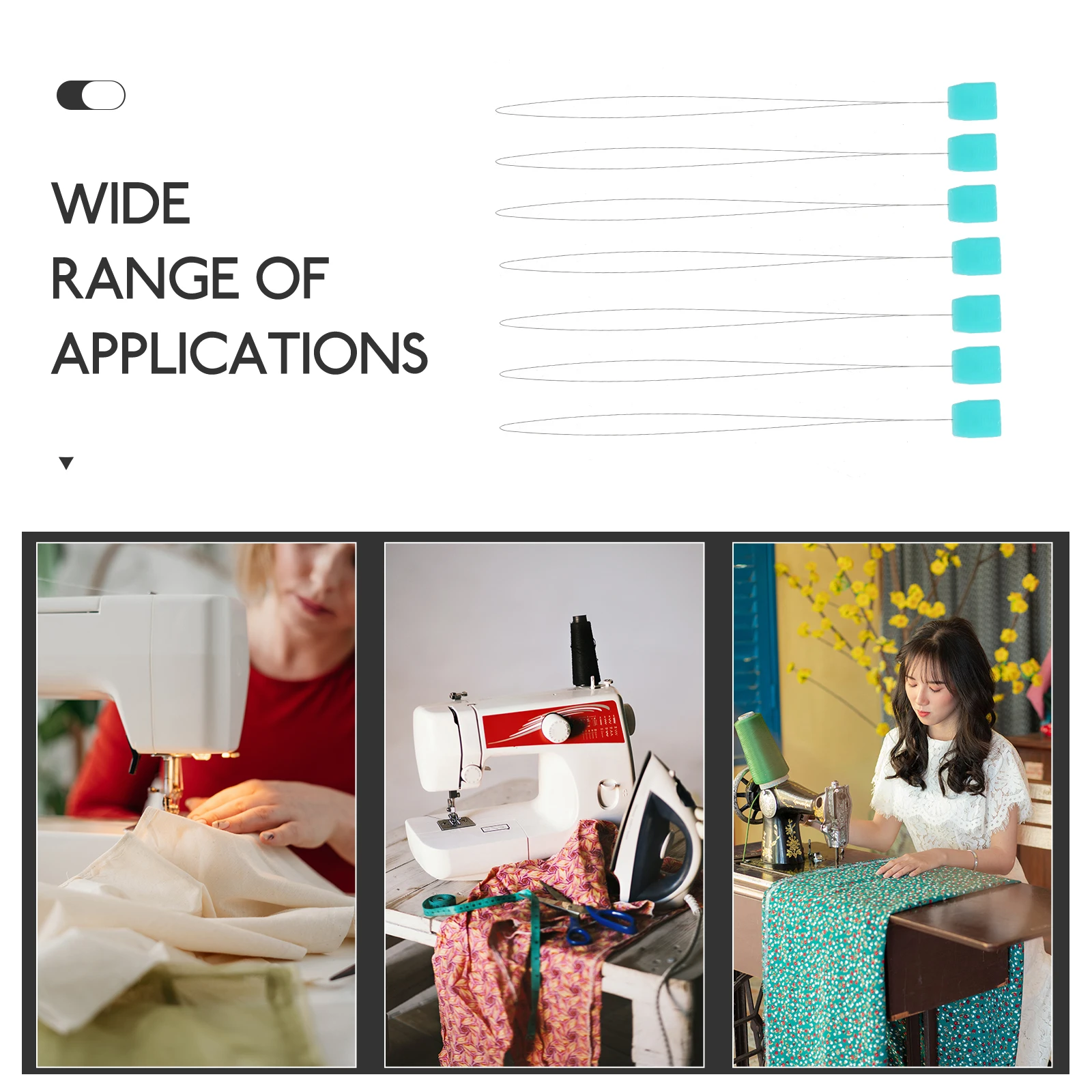 

10Pcs Long Embroidery Needle Threader Punch Tool for Hand Sewing Cross Stitch Floss Threading Craft Work Device