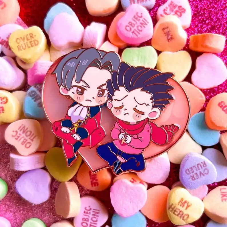 Ace Lawyer and Red Prosecutor in Love enamel pin