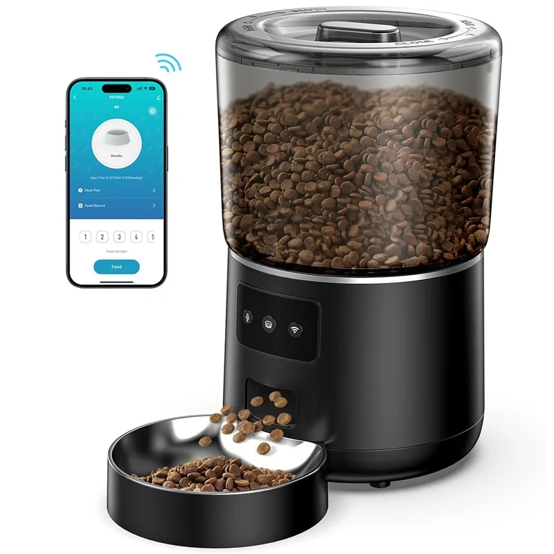 Pet Feeder 4L for Tuya Smart APP Remote WiFi with recording and sealed saving function, suitable for cats and dogs, with camera