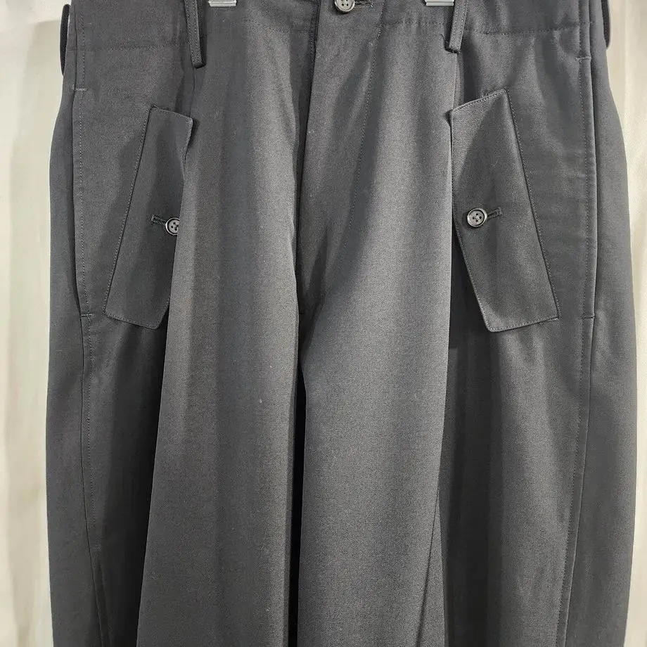 TOP-YAMAMOTO ® Simple sporty black drawstring casual pants men's workwear multi-pocket trousers