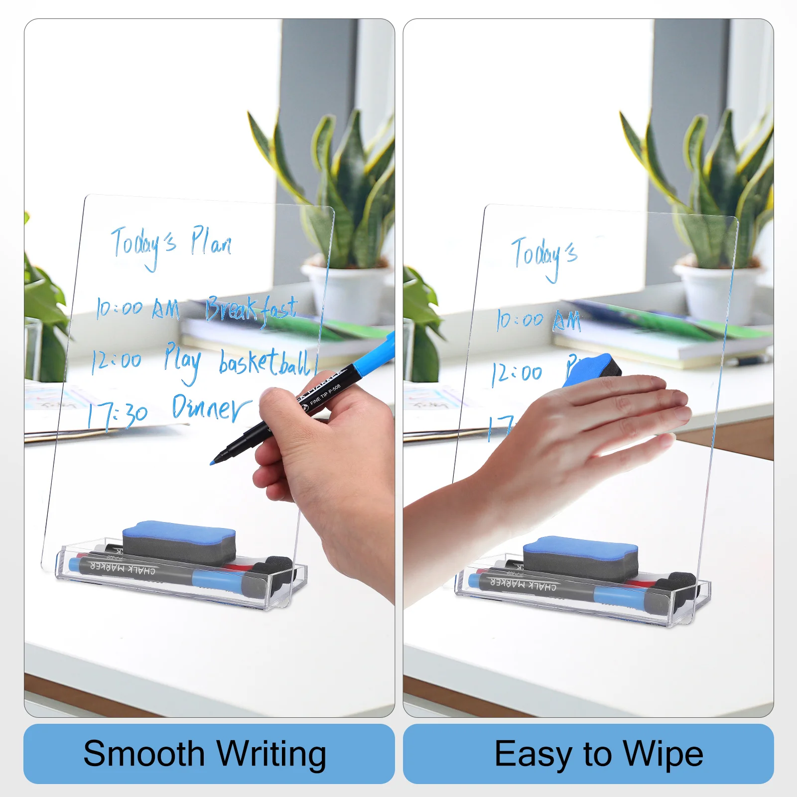 

Desktop Plan Whiteboard Dry Erase Sign Erasable Memo Clear Schedules Acrylic for