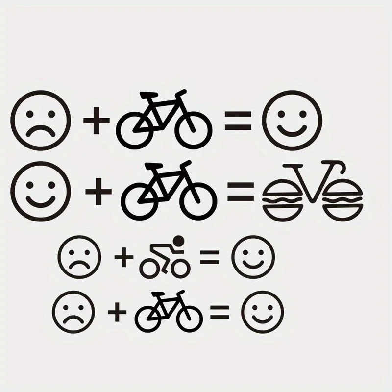 مجموعة واحدة من ملصقات الدراجة النارية ثلاثية الأبعاد "ابتسامة + دراجة نارية = ممتعة" زينة جسم السيارة المرحة