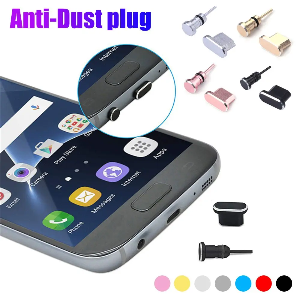 

Micro USB Charging Port 3.5mm Earphone jack Metal Dust Plug Universal for Android Phone